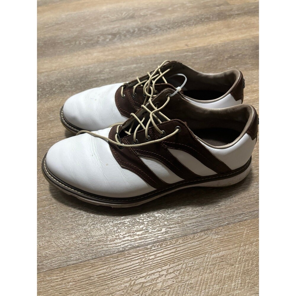 adidas MC-Z Traxion Mens Size 11 Golf Shoes White Leather Spikeless Lace Up